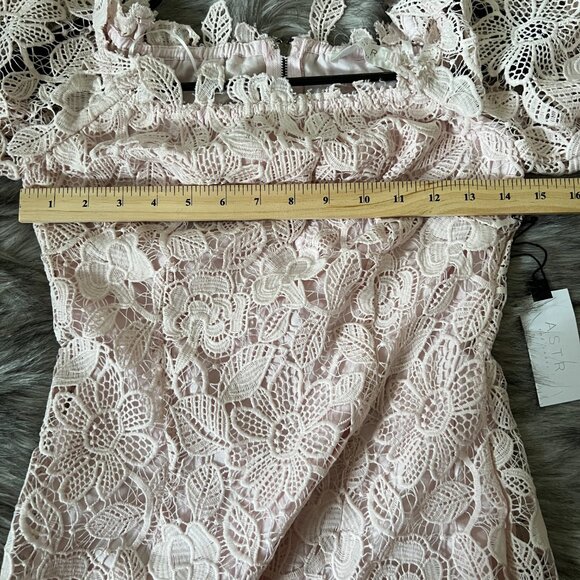 ASTR The Label Off the Shoulder Lace Dress, Pink, Size XS - Picture 5 of 6
